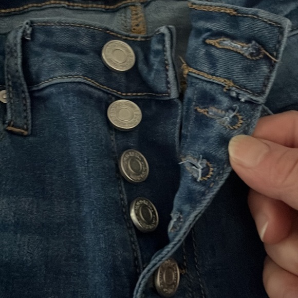 Indigo Rein Juniors High Rise Flare Leg Button Fly Denim Jeans - Sz 3 - Picture 3 of 6